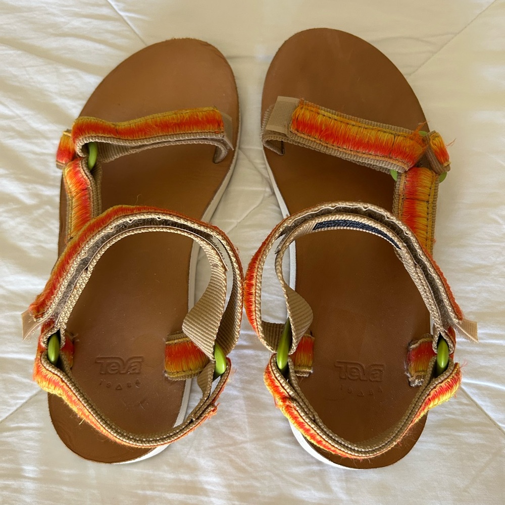 Teva Original Universal Ombre Sandals 1010323 Hiking Camping Casual Orange Tan 7